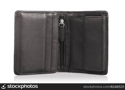 Leather wallet isolated on the white