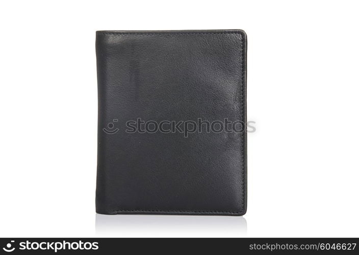 Leather wallet isolated on the white