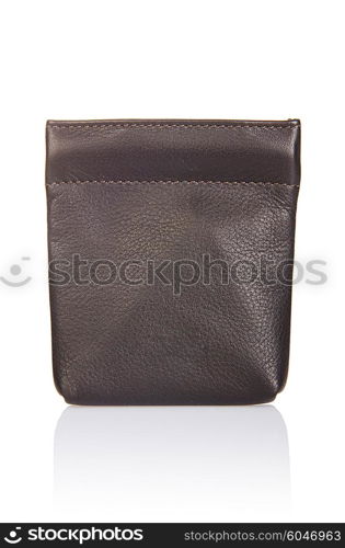 Leather wallet isolated on the white