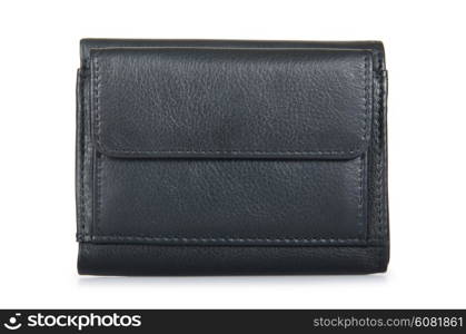 Leather wallet isolated on the white