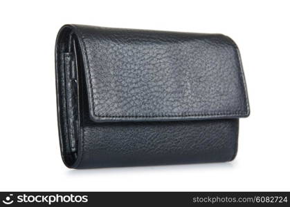 Leather wallet isolated on the white