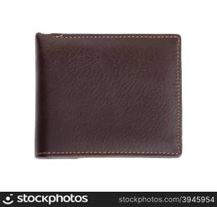leather wallet on white background (with clipping path)