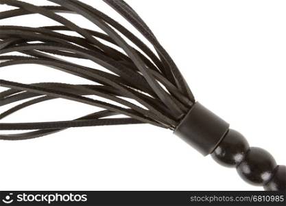 Leather whip isolated on a white background