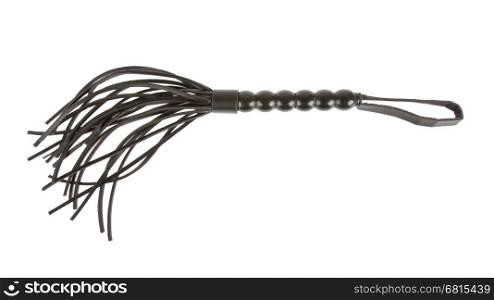 Leather whip isolated on a white background