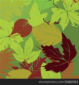 Leaves illustration, vector art background