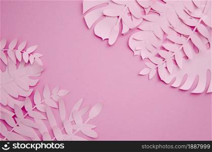 leaves made out of paper in pink shades . Resolution and high quality beautiful photo. leaves made out of paper in pink shades . High quality and resolution beautiful photo concept