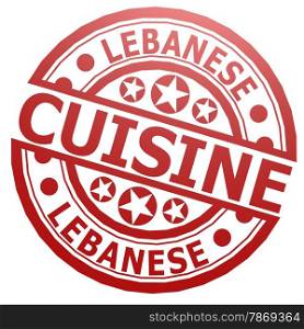 Lebanese cuisine stamp image with hi-res rendered artwork that could be used for any graphic design.. Lebanese cuisine stamp