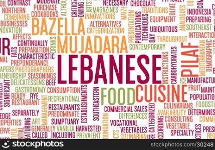 Lebanese Food and Cuisine Menu Background with Local Dishes. Lebanese Food Menu