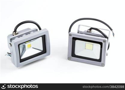 LED industrial searchlights isolated on a white background