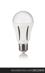 LED lamp. Energy saving LED light bulb isolated on a white bakground