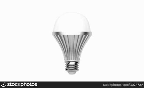 LED light bulb on white background