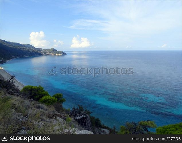 lefkada island greece milos beach sea landscape
