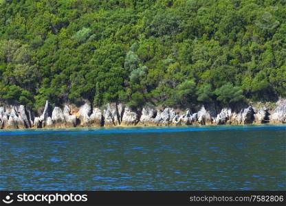 Lefkada Island, Ionian Water in Greece in Summer