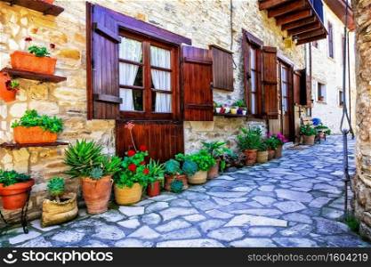 Lefkara traditional village in Cyprus island. charming  old streets