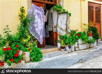 Lefkara traditional village in Cyprus island. Famous lace workshops