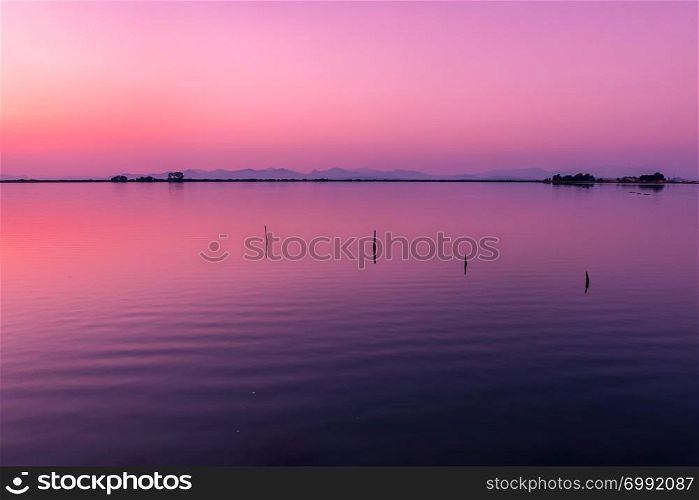 Lefkas marina at sunset, Lefkada, Greece