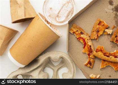leftover pizza food disposable cup