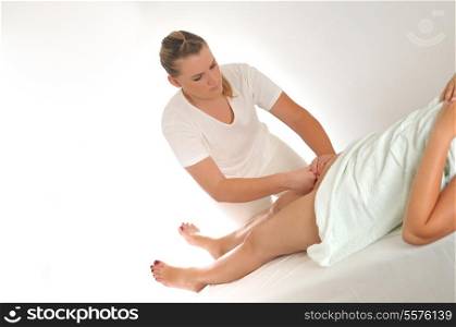 leg and foot massage at the spa and wellness center