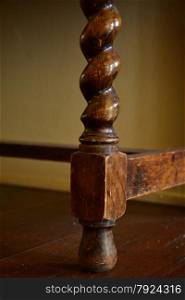 leg on an antique table