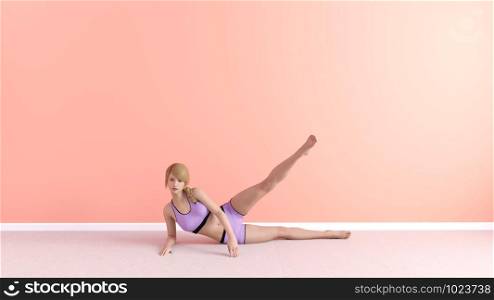 Leg Stretch Yoga Pose Female Woman Demonstration Concept. Leg Stretch Yoga Pose