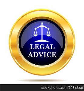 Legal advice icon. Internet button on white background.