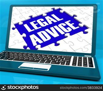 . Legal Advice On Laptop Shows Criminal Justice And Expertise Advisory