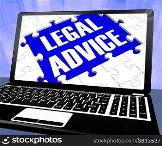 Legal Advice On Laptop Shows Legal Consultation Or Attorney&rsquo;s Guidance