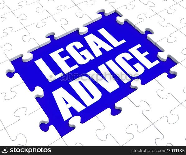 . Legal Advice Puzzle Showing Attorney Counseling Or Consultation