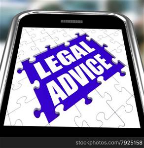 . Legal Advice Smartphone Showing Online Lawyer Help