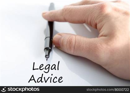 Legal advice text concept isolated over white background
