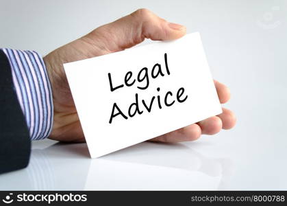 Legal advice text concept isolated over white background