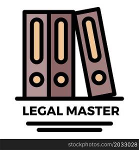 Legal master folder icon. Outline legal master folder vector icon color flat isolated. Legal master folder icon color outline vector