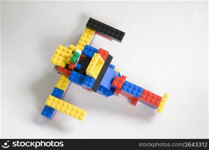 Lego helicopter isolated on a white background
