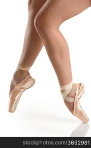 legs in ballet shoes falling down