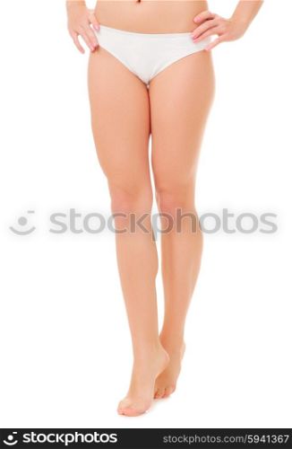 Legs of young woman isolated
