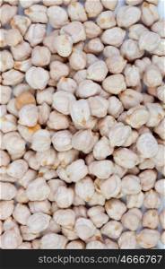 Legumes a healthy meal. Many chickpeas close