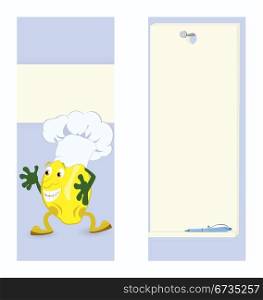 Lemon cartoon character card template vector illustration