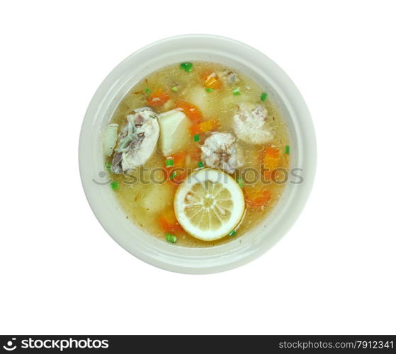 Lemon Chicken Orzo Soup close up