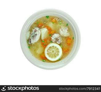 Lemon Chicken Orzo Soup close up