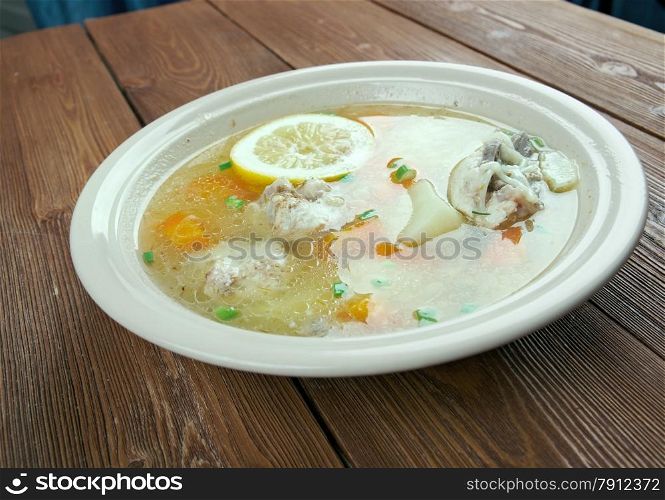 Lemon Chicken Orzo Soup close up