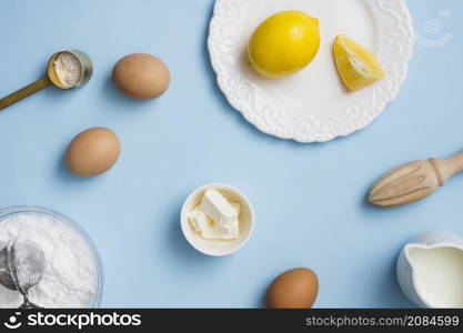 lemon eggs flat lay