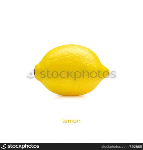 Lemon fruit isolated on white background. Lemon fruit