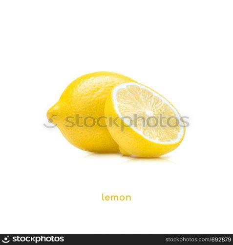 Lemon fruit isolated on white background. Lemon fruit