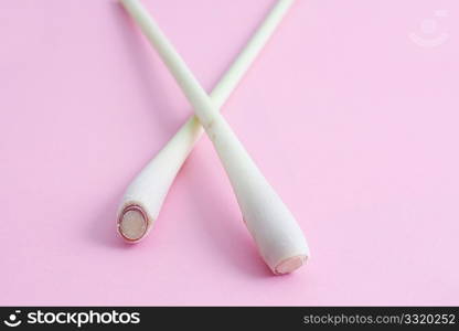 Lemon grass isolated on a pinkbg