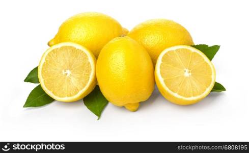 lemon on white background isolated with clipping path