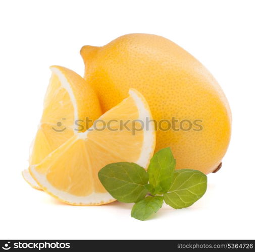 Lemon or citron citrus fruit isolated on white background cutout