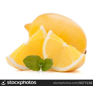 Lemon or citron citrus fruit isolated on white background cutout