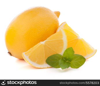 Lemon or citron citrus fruit isolated on white background cutout