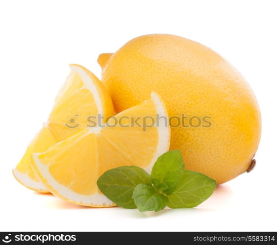 Lemon or citron citrus fruit isolated on white background cutout