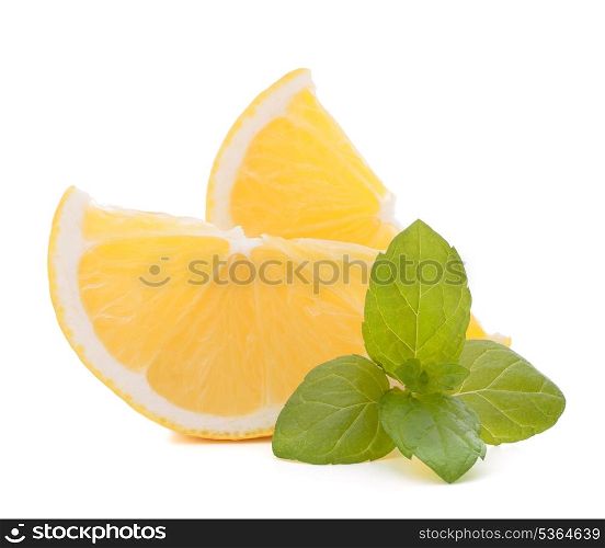 Lemon or citron citrus fruit slice isolated on white background cutout